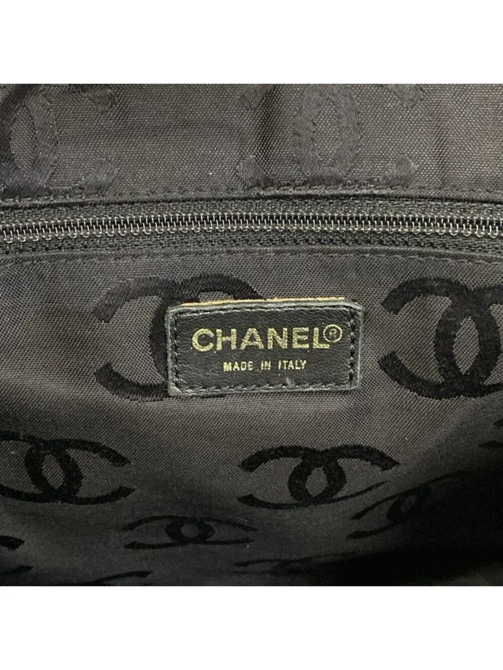 Chanel Handbag Wild Stitch Black Matte Gold Leather